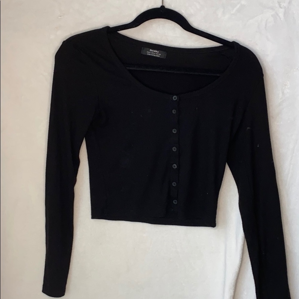 Bershka long sleeve crop top